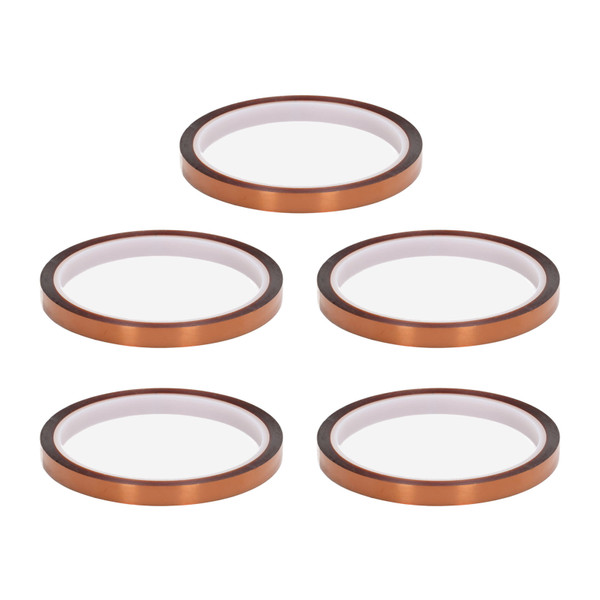 5Pcs Polyimide Tape Static Free Insulation High Temperature 33 Meter Length Accessory 8mm / 0.31in Width