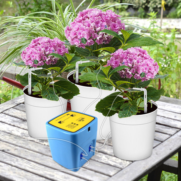 WIFI Intelligent Watering Device Double Pump Timed Automatic Drip Irrigation System Remote APP Controller for Garden Terrace Potted Plant Flower