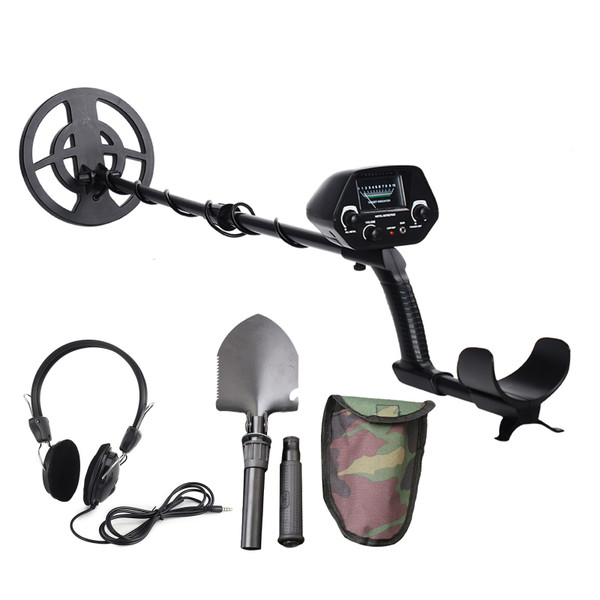 Metal Detector Adjustable Audio Alarm Pointer Indication Gold Detector Silver Finder with Shovel Headset