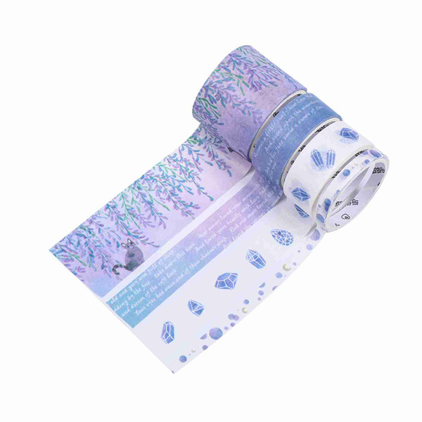 Washi Tape Set 4 Rolls 30mm 15mm 5mm Wide Decorative Colorful Masking Tape Adhesive Tape Sticker Arts and Crafts Gift for DIY Decor Craft Scrapbooking Journal Diary Photo Gift Box Card Planner