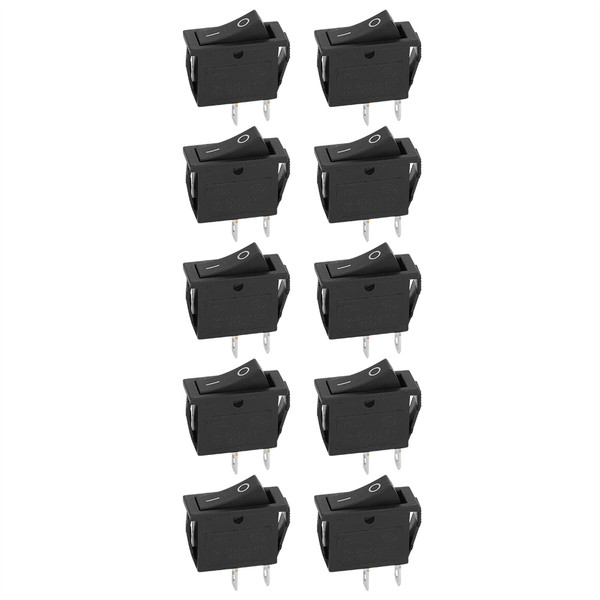 10PCs 2‑Pin Switch Rocker On Off 2‑Position KCD3 Household Accessories Silver Terminal