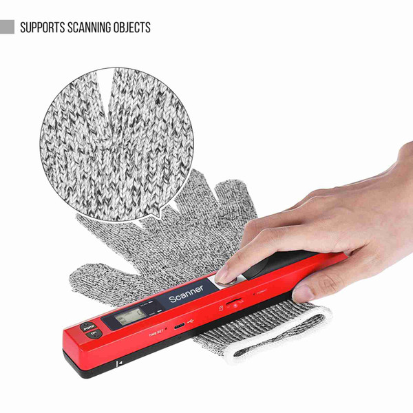 Portable Handheld Wand Wireless Scanner A4 Size 900DPI JPG/PDF Formate LCD Display with Protecting Bag  and 8GB TF Card for Business Document Reciepts Books Images