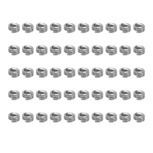 50Pcs Wire Thread Insert Brace Bushing Screw Hole Repairing Trimming Tool  Unit 6‑32