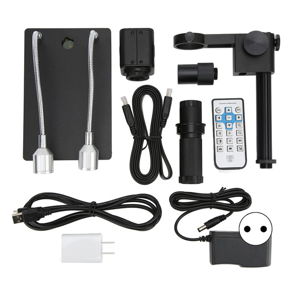 Microscope Industrial Microscope Camera Full HD 24MP 2K 1080P 60FPS with 150X Lens for Phone Repair AC 100‑240VEU Plug