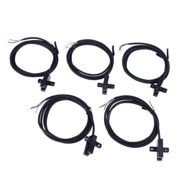 5Pcs Photoelectric Switch U Groove Shape Beam Sensor Limit NO NC NPN with 1meter Wire DC5‑24V