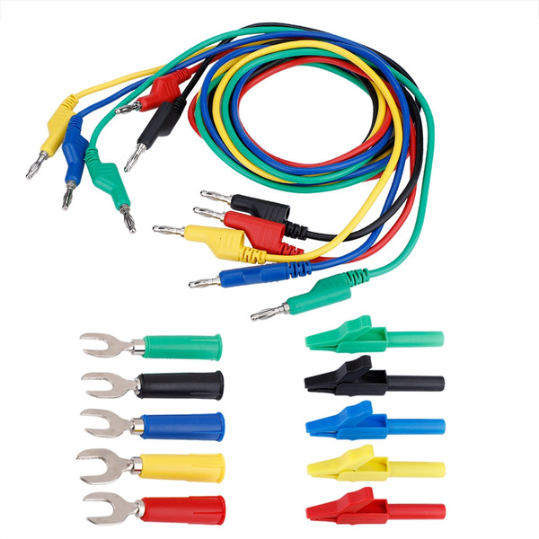 4mm Banana to Banana Plug Test Lead Kit for Multimeter Crocodile Clip & U Type Probe (P1036A)