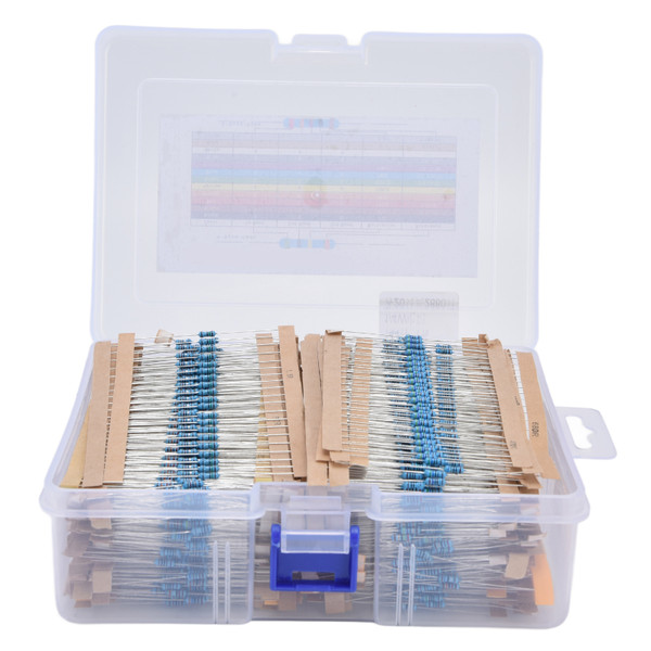 2880Pcs Resistors Assortment Alloy Film Resistor Resistance 144 Values 1Ω~1MΩ 1/4W for DIY