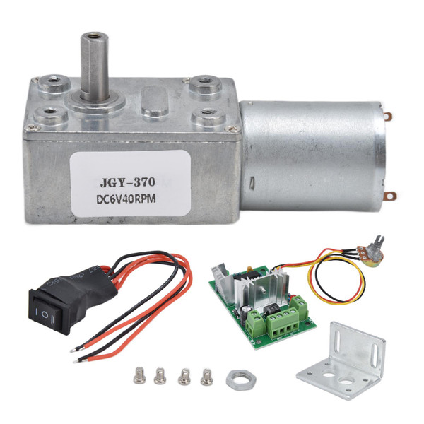 6V Geared Motor DC Turbo Worm Mini Speed Reduction Electric Motors with Governor JGY3706V40RPM