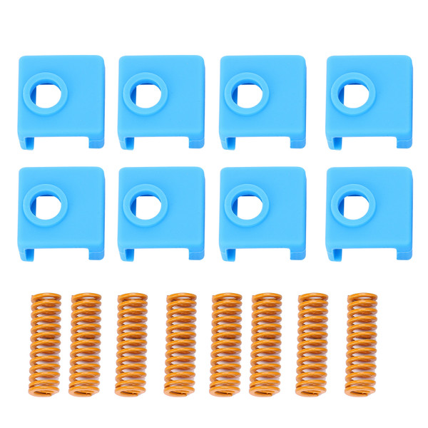3D Printer Accessories 8Pcs 25mm Yellow Hot Bed Spring 8Pcs Silicone Socket for MK8