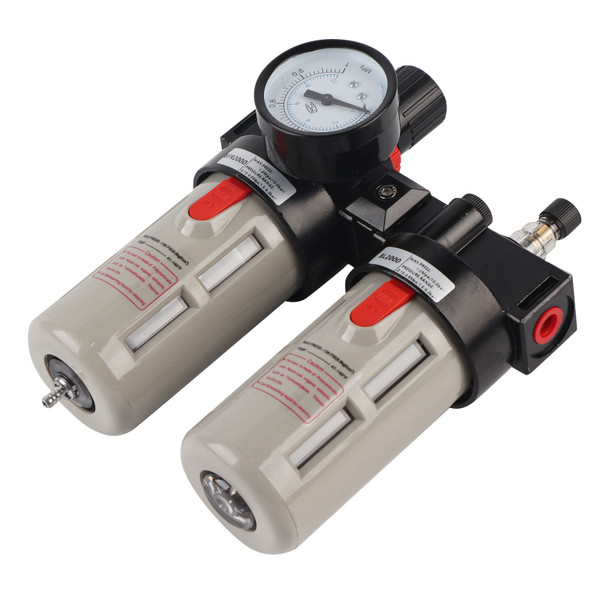 G1/4" Air Pressure Compressor Filter Gauge Trap Oil Water Regulator Tools Kit