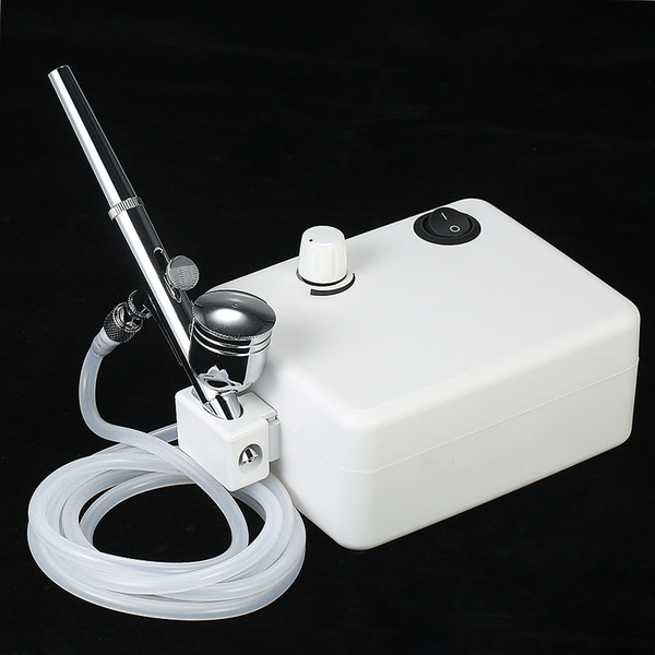 Multi-purpose Airbrush Mini Air Compressor Set Gravity Feed Air Brush Kit for Art Painting Tattoo Manicure Craft Cake Spray Model Air Brush Nail Tool Set 100-240V