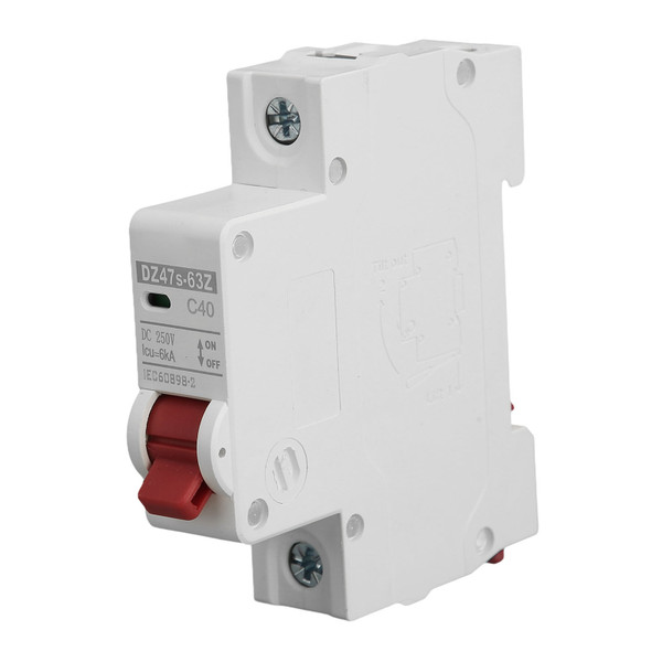 Circuit Breaker 1P DC  MCB 40A DIN Rail Mount Protection Switch 6000A Breaking Capacity