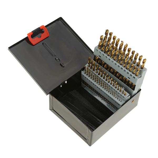 60Pcs High Speed Steel Twist Drill Bits Tool Set Drill Bits Kit Black Iron Box Packing