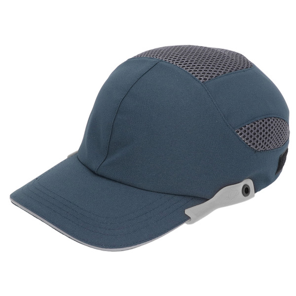 Bump Hat Baseball Hardhat Peaked Breathable Protective Adjustable for Sports Working Blue with Gray Edge