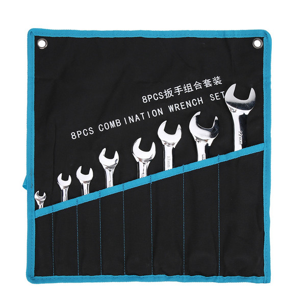 9PCs Double Open‑End Wrench Kit Spanner Set Home DIY Use Hardware Accessory 45# Steel