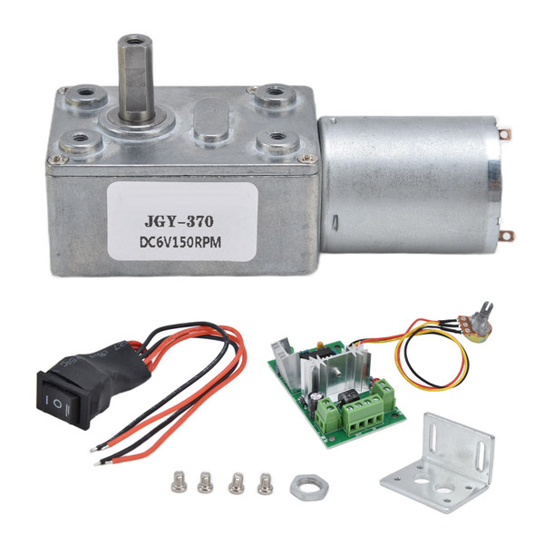 6V Geared Motor DC Turbo Worm Mini Speed Reduction Electric Motors with Governor JGY3706V150RPM
