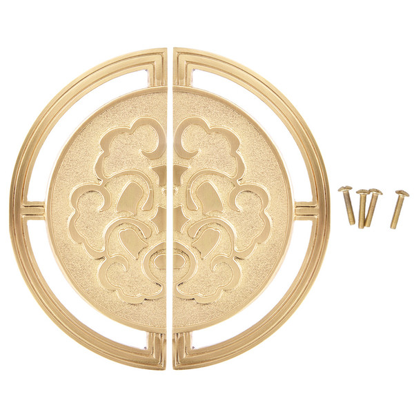 1 Set Chinese Classical Brass Handle Wardrobe Door Pulls Wine Cabinet Round Handle Furniture Hardware Accessories140MM