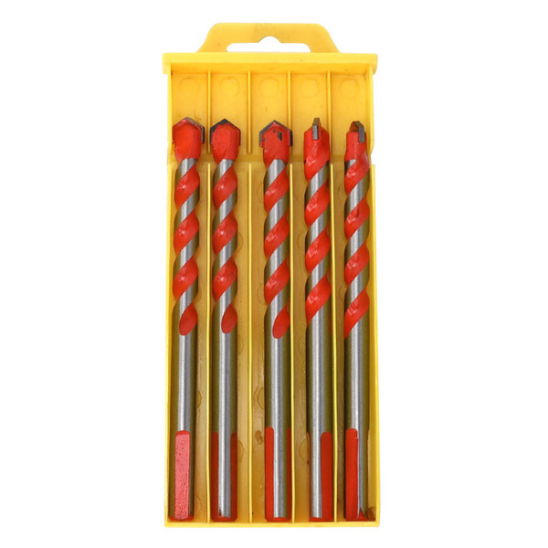 5Pcs Drill Bits High Wear Resistance Alloy Head Drilling Tool for Wood Concrete Wall Hole Opening 10mm