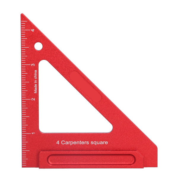 Woodworking Triangle Ruler Aluminium Alloy British System Measuring Tool for Carpenter4in