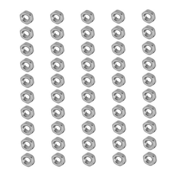 50Pcs Hex Nuts A2‑70 Stainless Steel Thread Nut Assortment Kit for Industrial MachineryM4