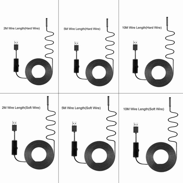 Industrial Endoscope Borescope Inspection Camera Built-in 8pcs LEDs 8mm Lens IP67 Waterproof USB Endoscope(10m Soft Wire)