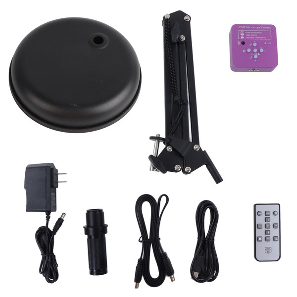 Industrial Microscope Camera 51MP 150X Round Chassis Adjustable Stand Electronic Microscope Camera