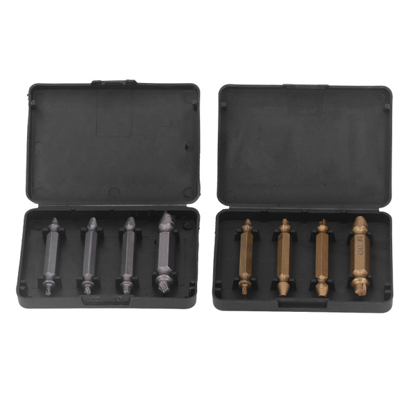 8Pcs Screw Extractor Broken Damaged Bolt Remover Stripped Screw Removal Tool Silver and Gold