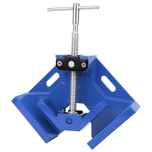 90 Degree Corner Right Angle Clamp T Handle Vice Grip Woodworking Quick Fixture (Blue)