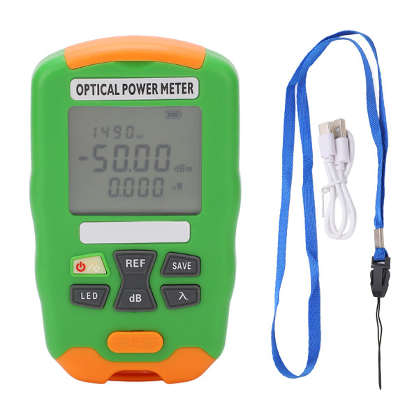 Optical Power Meter with USB Cable Mini Rechargeable Fiber Optic Power Tester Built in Battery