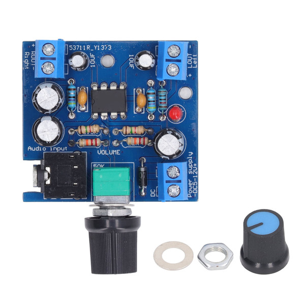 Audio Amplifier Board 15W Dual Channel Volume Adjustment Power Amplifier Audio Module DC 5‑12V
