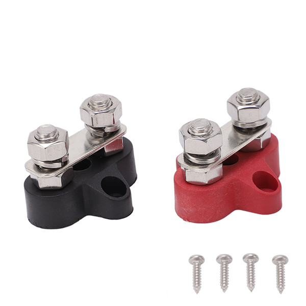 Battery Terminal Block M8 Positive Negative Post Connector Set Kit DC 12V 24V for Car Boat