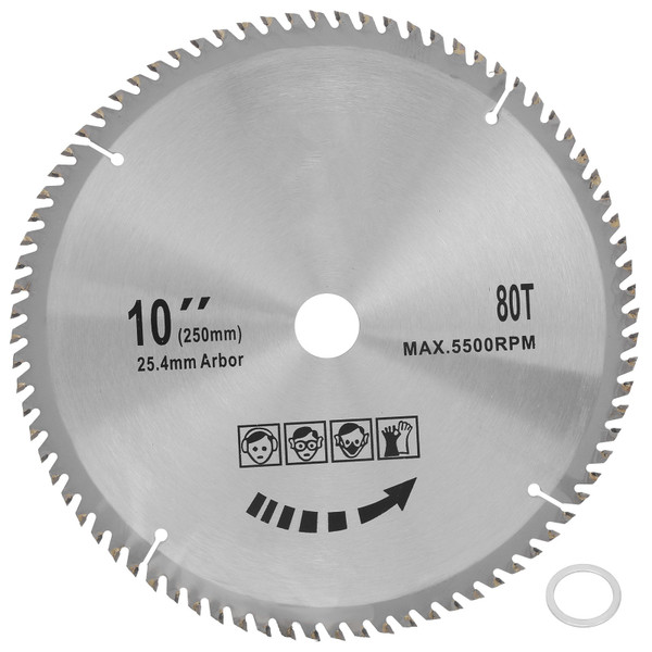 10 x 80T 254mm Circular Saw Blade Cutting Disc Woodworking Cemented Carbide Saw Blade