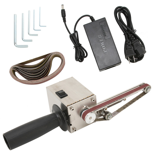 Belt Sander Mini Electric Adjustable Hand Held Grinder Polishing Machine AC 110‑240V for DIYUS Plug 775 (100W)