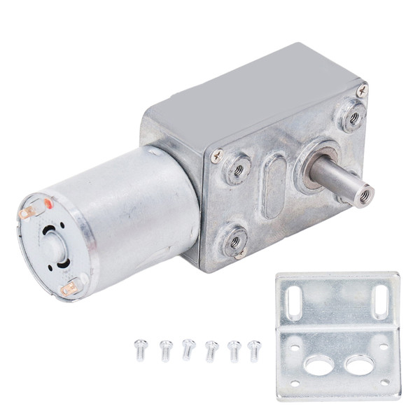 Gear Motor Worm Reduction Adjustable CW CCW Rotation Large Torsion Self Locking DC 12V 2W 0‑100RPM