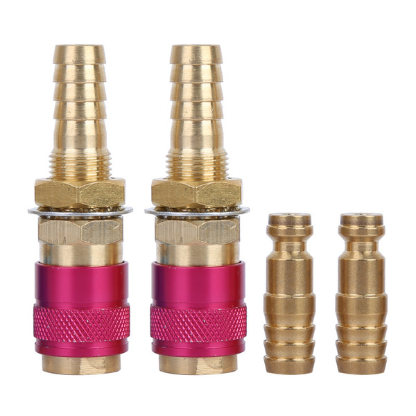 2pcs M10 Red Water Cooled & Gas Adapter Quick Connector Fitting For TIG Welding Torch