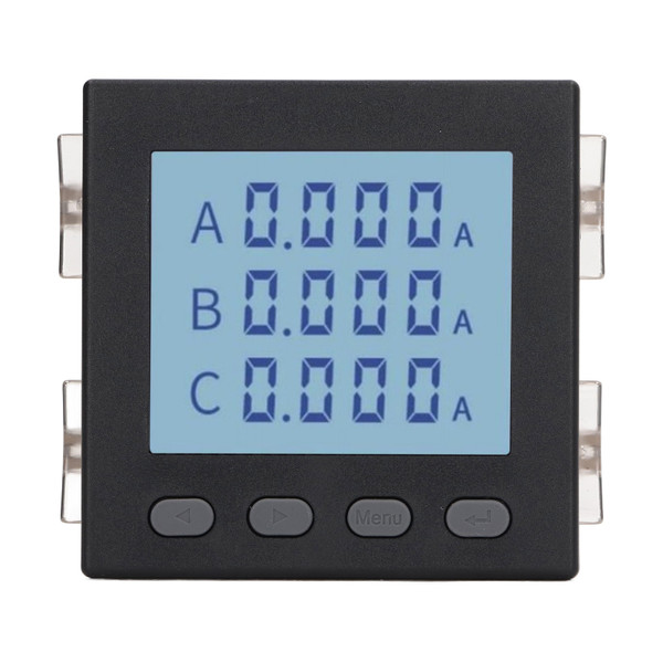 Multifunctional Power Meter 3 Phase Black Voltage Ampere Meter for Distribution Automation AC220V