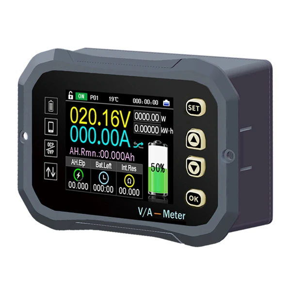 Battery Tester Voltmeter Ammeter Battery Coulometer Capacity Indicator