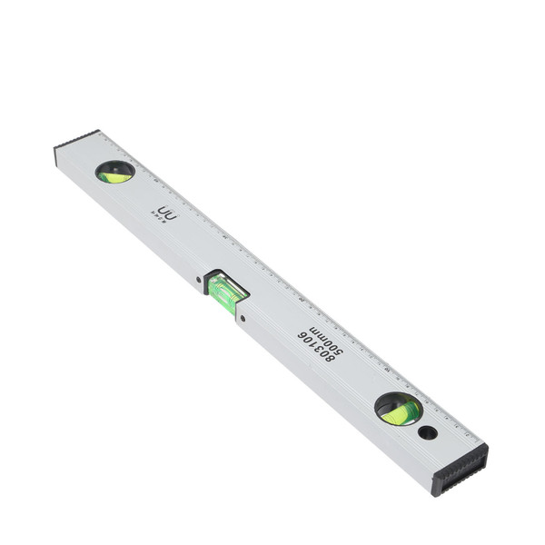 Spirit Level Aluminum Alloy Magnetic Measuring Ruler MultiFunction Levelling Instrument(500mm )