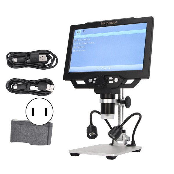 Digital Microscope 12MP 1600X Magnification 9inch Large Screen HD Electron Microscope with LED Fill Light 100‑240V US Plug