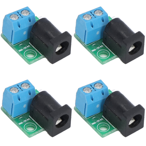 4Pcs DC Connector 5.5x2.1mm to 2P 5.08mm Power Adapter Board Compatible with 5.5x2.5mm Port