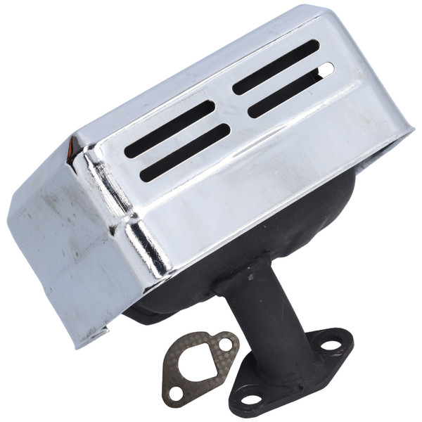 Muffler Exhaust Assembly Fit Metal Silencer Accessory Set Kit with Washer for GX160Silver