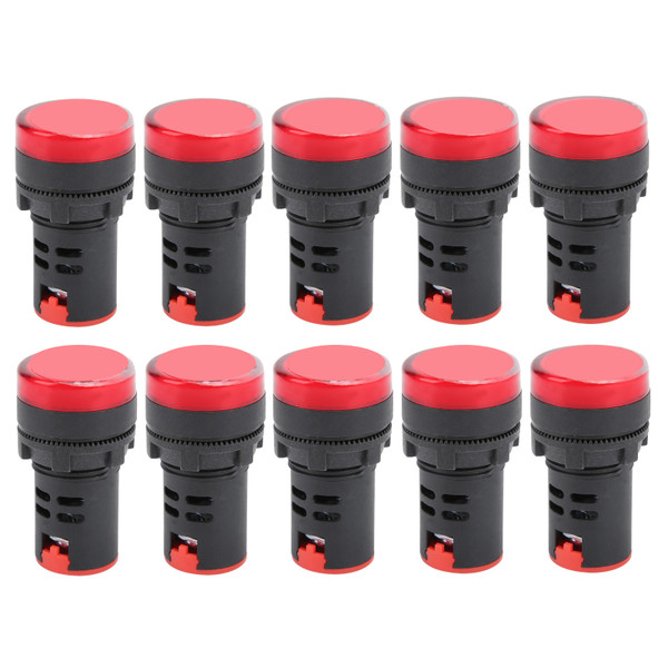 10PCS AD16‑22DS High Brightness Red LED Signal Lamp LED Indicator Light for Signal IndicationAC/DC110V