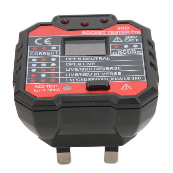 20D Leakage Socket Tester Socket Detector Electric Circuit Live Wire Neutral Wire Checker 48‑