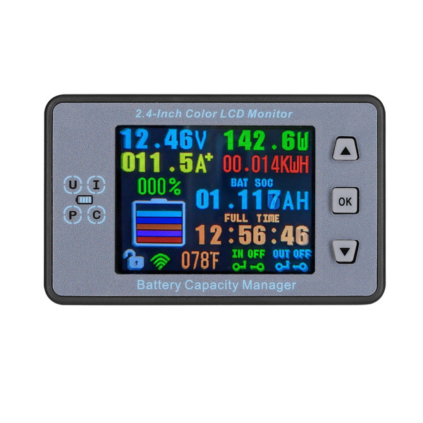 2.4 Inch Wireless Voltage Meter Ammeter Voltmeter Coulometer Battery Power Detector Battery Capacity Tester Real-time Battery Monitor