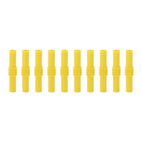 10pcs 4mm Insulated Banana Coupler Female to Female Extension Banana Plug Connector for Electronics AppliancesYellow