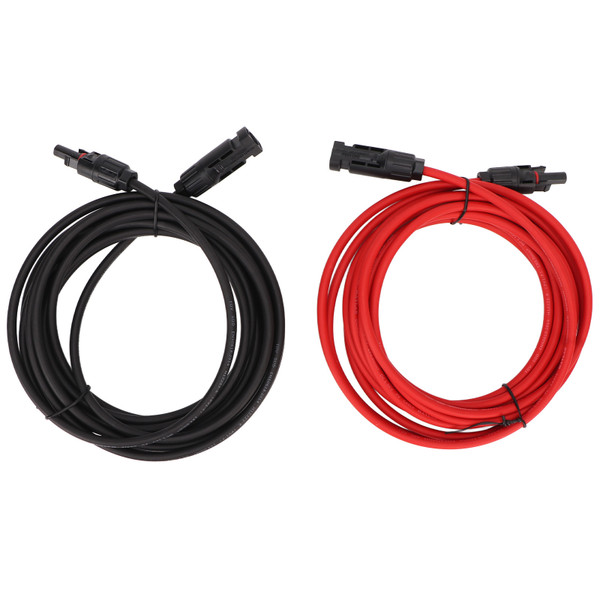 1 Pair 12AWG Solar Panel Wire with Connector Solar Adapter Extension Cable for Photovoltaic System 6 Meter