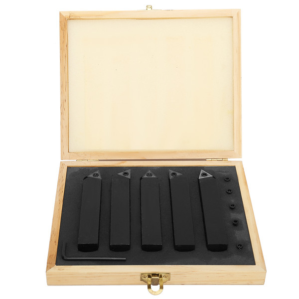 5pcs 3/4'' Lathe Indexable Carbide Insert Turning Tool Holder Bit Set