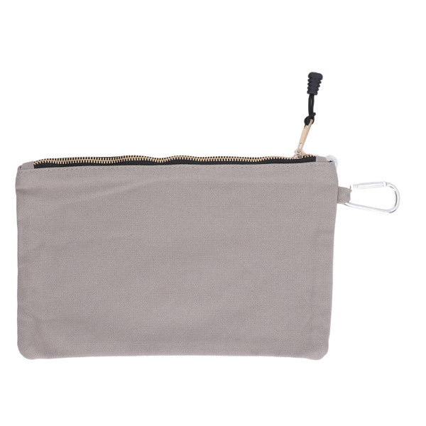 Zipper Tool Bag Multi Purpose Canvas Waterproof Portable with Carabiner for Storage Grey