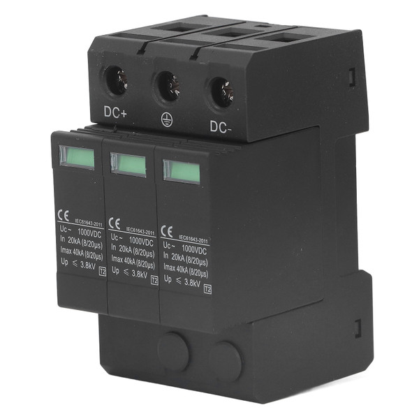 DC Surge Protector 40KV 3P Quick Response Flame Retardant Modular Photovoltaic Surge Protection Device 1000VDC