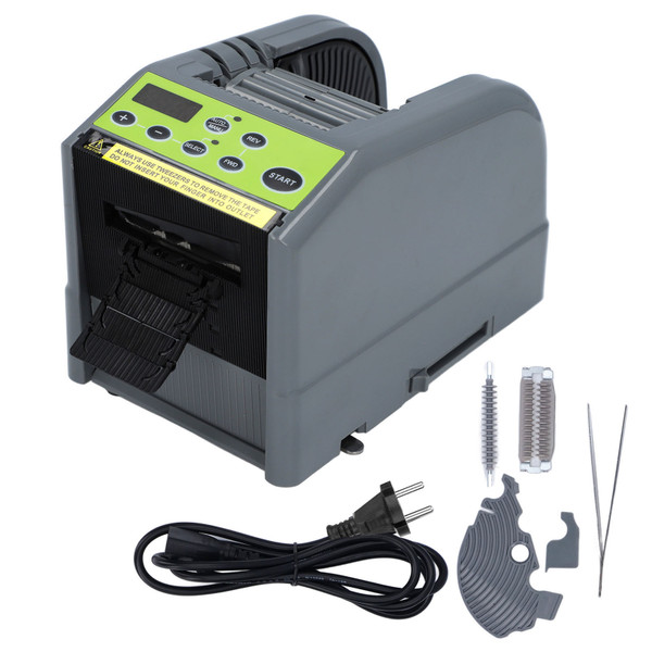 Automatic Tape Dispenser Cutter High Accuracy Electric Ribbon Cutting Machine for 6 to 60mm Tape 999 Maximum Cutting Length EU Plug 220‑240V